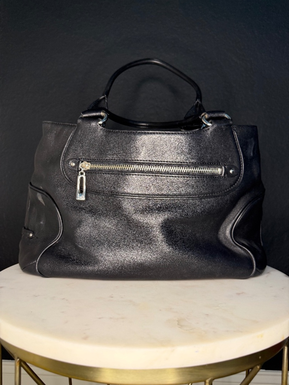 Cole Haan Alexa Black Leather Handbag